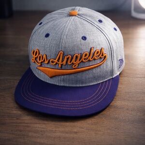 Los Angeles Gray and Purple Cap
